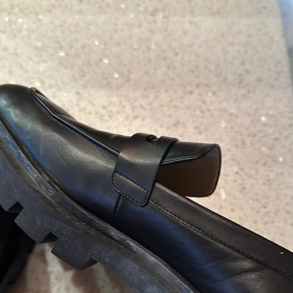 Stuart Weitzman Black Leather Loafers - Picture 10 of 11